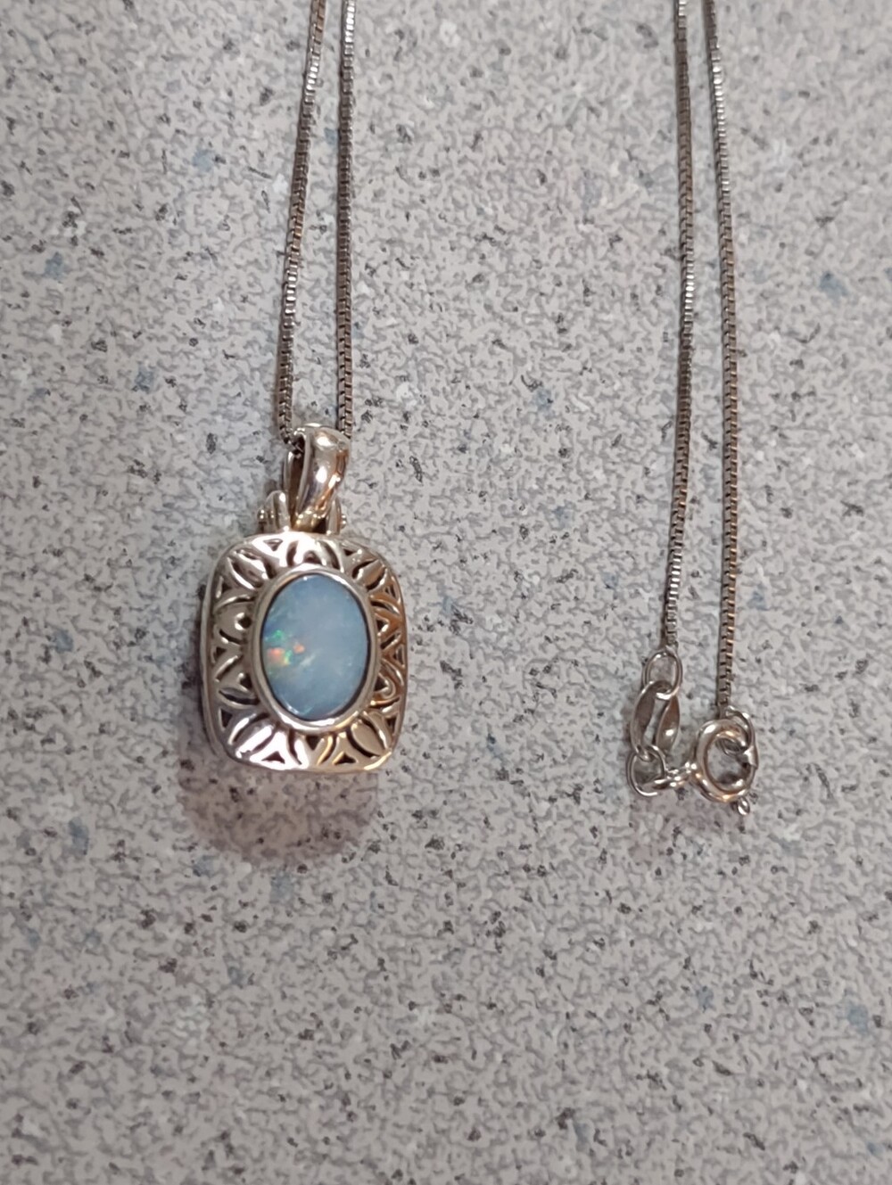 Opal Sterling Necklace